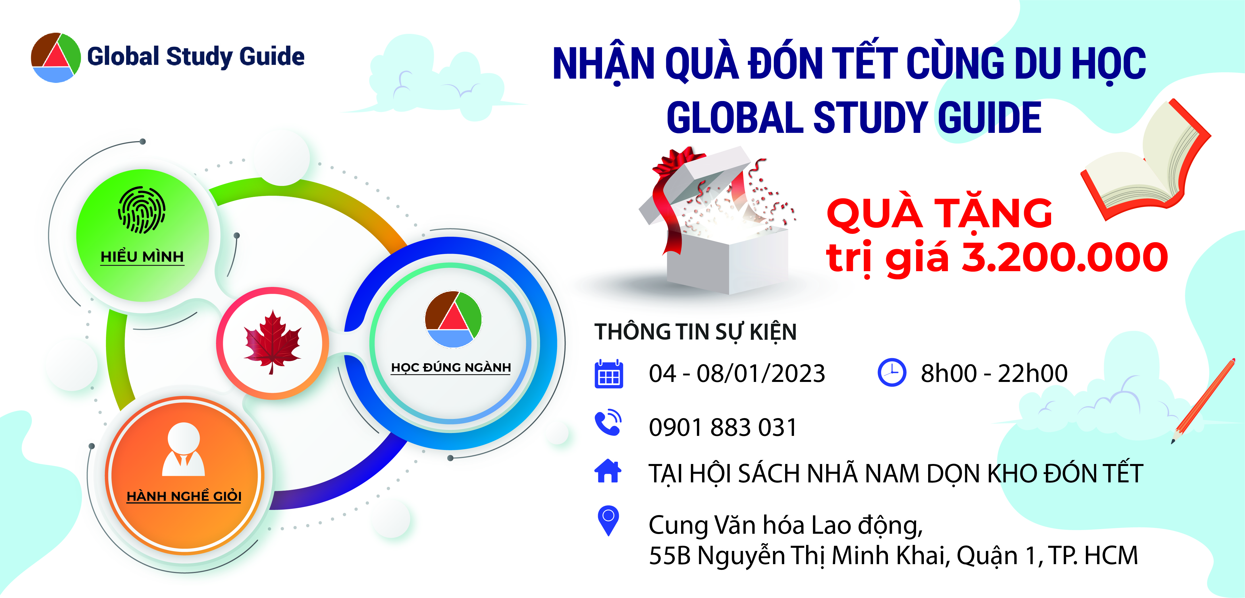 Nhận quà đón tết cùng du học Global Study Guide